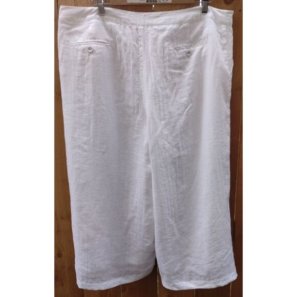 Women's Charter Club Pant Shop Classic Fit Linen White w/Shimmer Pants (Sz 18) - Picture 4 of 10